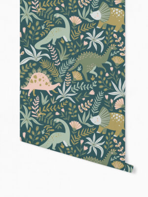 Hello Sticky - Shop - Peel & Stick Removable Wallpaper - Kids Wallpaper - Jurassic Jungle - Roll 1 View