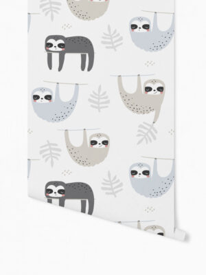 Hello Sticky - Shop - Peel &Amp; Stick Removable Wallpaper - Kids Wallpaper - Sleepy Sloth - Roll 1 View