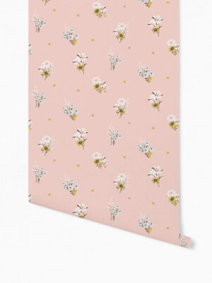 Hello Sticky - Shop - Peel &Amp; Stick Removable Wallpaper - Fruity &Amp; Floral Wallpaper - Perfectly Pink - Roll 1 View