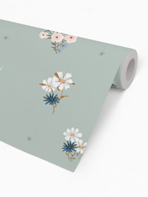 Hello Sticky - Shop - Peel &Amp; Stick Removable Wallpaper - Fruity &Amp; Floral Wallpaper - Soft Seafoam - Roll 2 View