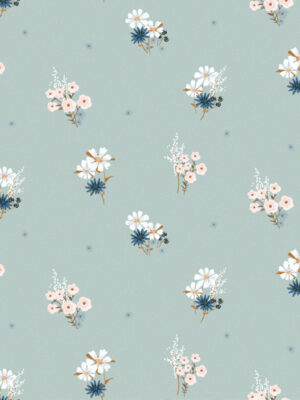 Hello Sticky - Shop - Peel &Amp; Stick Removable Wallpaper - Fruity &Amp; Floral Wallpaper - Soft Seafoam - Zoomed In View