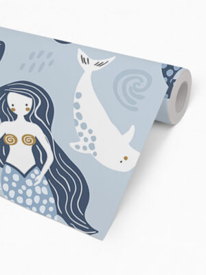 Hello Sticky - Shop - Peel & Stick Removable Wallpaper - Kids Wallpaper - Magical Mermaids - Roll 2 View