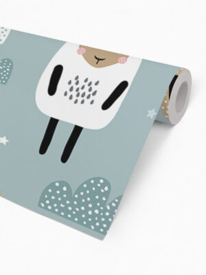 Hello Sticky - Shop - Peel & Stick Removable Wallpaper - Kids Wallpaper - Sleepy Sheep - Roll 2 View