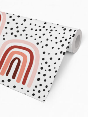 Hello Sticky - Shop - Peel & Stick Removable Wallpaper - Kids Wallpaper - Terracotta Rainbows - Roll 2 View