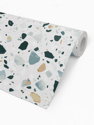Hello Sticky - Shop - Peel & Stick Removable Wallpaper - Stripe, Spot & Dot Wallpaper - Gem Terrazzo - Roll 2 View
