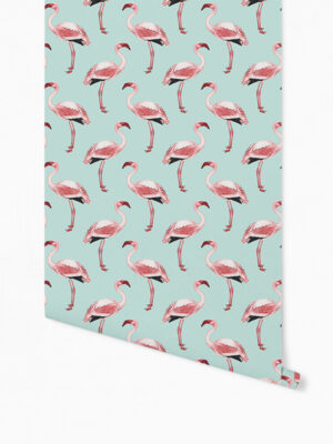 Hello Sticky - Shop - Peel & Stick Removable Wallpaper - Urban Jungle Wallpaper - Fantastically Flamingos - Roll 1 View