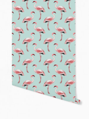 Hello Sticky - Shop - Peel &Amp; Stick Removable Wallpaper - Urban Jungle Wallpaper - Fantastically Flamingos - Roll 1 View