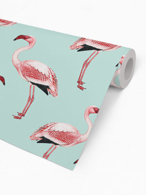 Hello Sticky - Shop - Peel & Stick Removable Wallpaper - Urban Jungle Wallpaper - Fantastically Flamingos - Roll 2 View