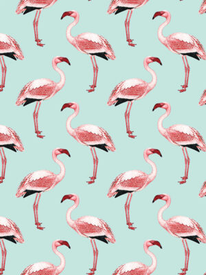 Hello Sticky - Shop - Peel &Amp; Stick Removable Wallpaper - Urban Jungle Wallpaper - Fantastically Flamingos - Zoomed In View