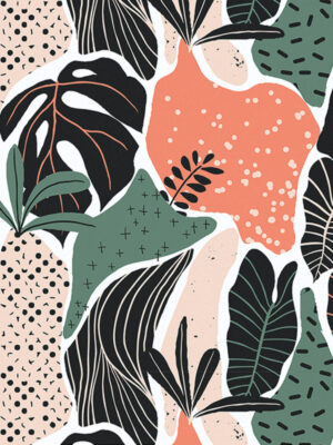 Hello Sticky - Shop - Peel & Stick Removable Wallpaper - Urban Jungle Wallpaper - Modern Palms - Zoomed In View