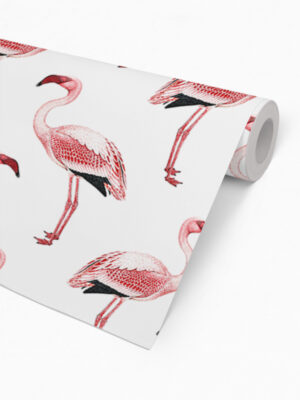 Hello Sticky - Shop - Peel & Stick Removable Wallpaper - Urban Jungle Wallpaper - Simply Flamingos - Roll 2 View