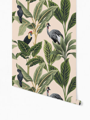 Hello Sticky - Shop - Peel & Stick Removable Wallpaper - Urban Jungle Wallpaper - Birds of Paradise - Roll 1 View