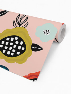 Hello Sticky - Shop - Peel &Amp; Stick Removable Wallpaper - Fruity &Amp; Floral Wallpaper - Abstract Bloom - Roll 2 View