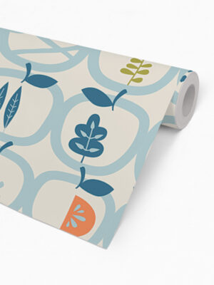 Hello Sticky - Shop - Peel & Stick Removable Wallpaper - Fruity & Floral Wallpaper - An Apple A Day - Roll 2 View