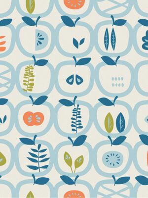 Hello Sticky - Shop - Peel & Stick Removable Wallpaper - Fruity & Floral Wallpaper - An Apple A Day - Zoomed In View
