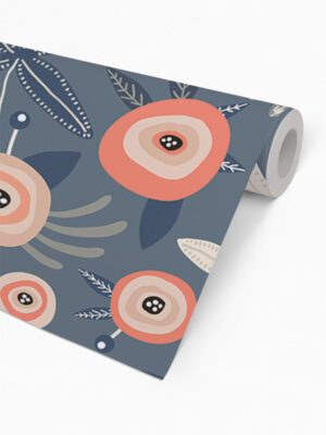 Hello Sticky - Shop - Peel & Stick Removable Wallpaper - Fruity & Floral Wallpaper - Blooming Blue - Roll 2 View