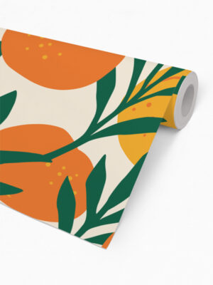 Hello Sticky - Shop - Peel &Amp; Stick Removable Wallpaper - Fruity &Amp; Floral Wallpaper - Orange Blossom - Roll 2 View