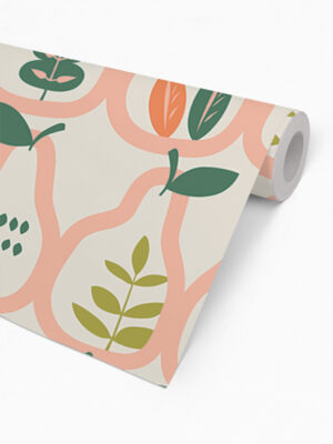 Hello Sticky - Shop - Peel &Amp; Stick Removable Wallpaper - Fruity &Amp; Floral Wallpaper - Vintage Pears - Roll 2 View