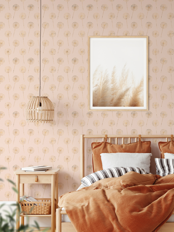 Hello Sticky - Shop - Peel & Stick Removable Wallpaper - Fruity & Floral Wallpaper - Whispering Dandelion - Main View