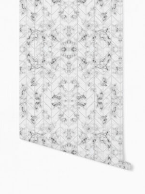 Hello Sticky - Shop - Peel & Stick Removable Wallpaper - Modern Farmhouse Wallpaper - Marble Herringbone - Roll 1 View
