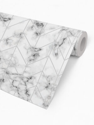 Hello Sticky - Shop - Peel & Stick Removable Wallpaper - Modern Farmhouse Wallpaper - Marble Herringbone - Roll 2 View