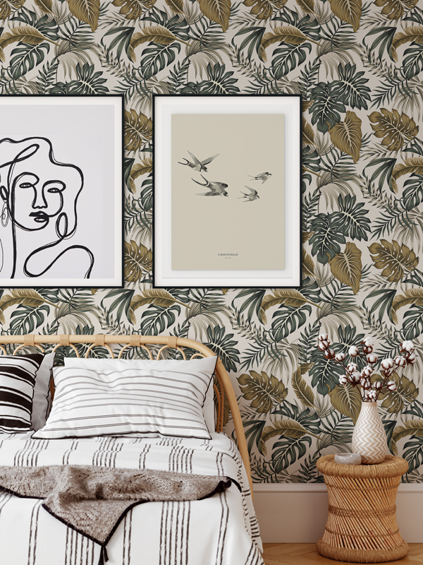 Hello Sticky - Shop - Peel & Stick Removable Wallpaper - Urban Jungle Wallpaper - After Dark Palms - Main View