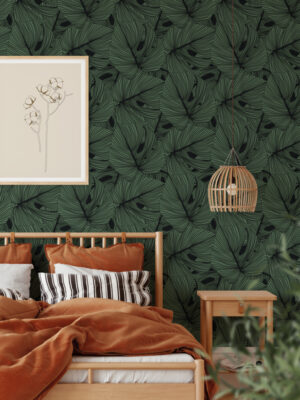 Hello Sticky - Shop - Peel & Stick Removable Wallpaper - Urban Jungle Wallpaper - Green Thumb - Main View