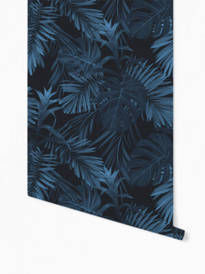 Hello Sticky - Shop - Peel & Stick Removable Wallpaper - Urban Jungle Wallpaper - Jungle Blues - Roll 1 View