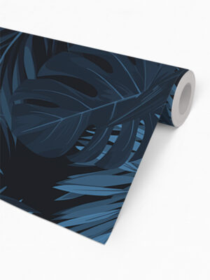 Hello Sticky - Shop - Peel & Stick Removable Wallpaper - Urban Jungle Wallpaper - Jungle Blues - Roll 2 View
