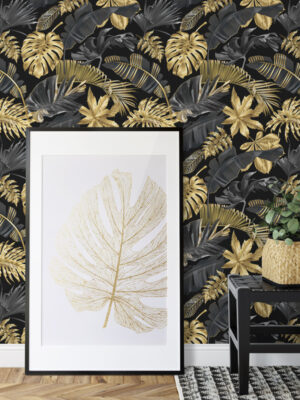 Hello Sticky - Shop - Peel & Stick Removable Wallpaper - Urban Jungle Wallpaper - Lushish Leaves - Main View