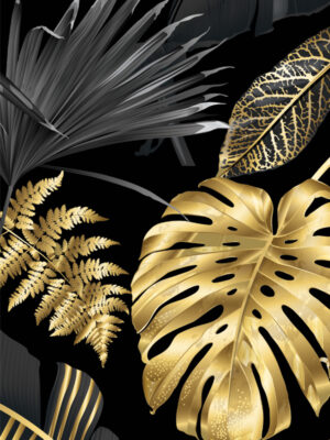 Hello Sticky - Shop - Peel & Stick Removable Wallpaper - Urban Jungle Wallpaper - Lushish Leaves - Zoomed In View
