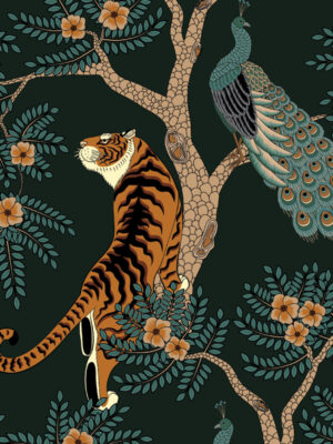 Hello Sticky - Shop - Peel & Stick Removable Wallpaper - Urban Jungle Wallpaper - Nice Kitty - Zoomed In View
