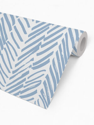 Hello Sticky - Shop - Peel &Amp; Stick Removable Wallpaper - Stripe, Spot &Amp; Dot Wallpaper - Blue Herringbone - Roll 2 View