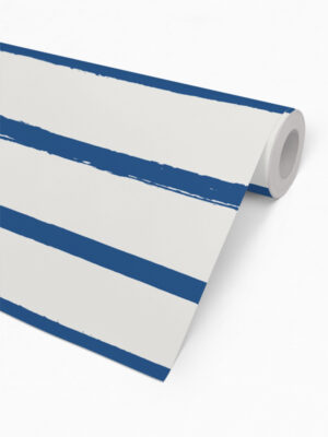 Hello Sticky - Shop - Peel &Amp; Stick Removable Wallpaper - Stripe, Spot &Amp; Dot Wallpaper - Blue Stripes - Roll 2 View