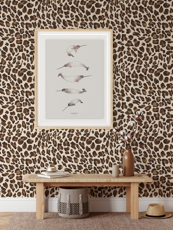 Peel and Stick Wallpaper Cheetah Pink, Animal Wallpaper for Walls