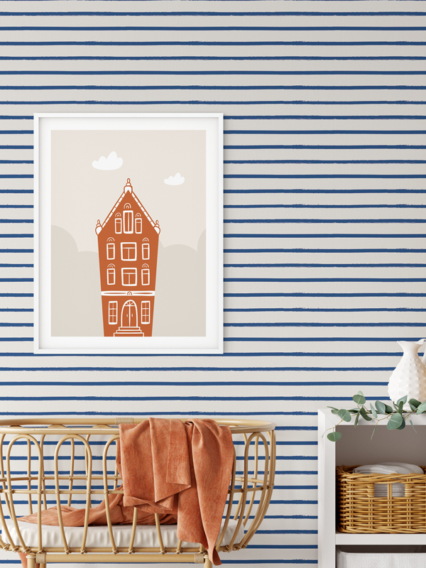 Hello Sticky - Shop - Peel & Stick Removable Wallpaper - Stripe, Spot & Dot Wallpaper - Nautical Stripes - Main View