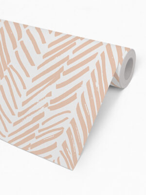 Hello Sticky - Shop - Peel & Stick Removable Wallpaper - Stripe, Spot & Dot Wallpaper - Peach Herringbone - Roll 2 View