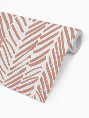 Hello Sticky - Shop - Peel & Stick Removable Wallpaper - Stripe, Spot & Dot Wallpaper - Pink Terracotta Herringbone - Roll 2 View