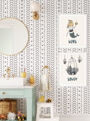 X's & O's Peel & Stick Removable Wallpaper