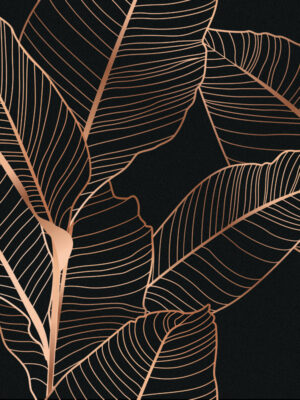 Hello Sticky - Shop - Peel & Stick Removable Wallpaper - Urban Jungle Wallpaper - Gold Palm - Zoomed In View