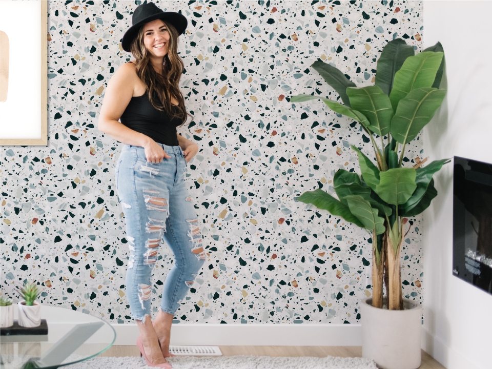 Hello Sticky - Home - Peel & Stick Removable Wallpaper -Slider 3 - Family Room View